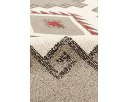 Pasargad - Tuscany Collection Flatweave Wool Area Rug in Ivory/Mocha, 59" x 87" (PNT-332 5x7)