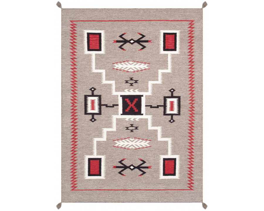 Pasargad - Tuscany Collection Flatweave Wool Area Rug in Mocha, 61" x 84" (PNT-333 5x7)