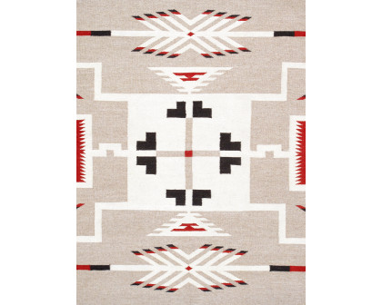 Pasargad - Tuscany Collection Flatweave Wool Area Rug in Mocha/Black, 97" x 118" (PNT-338 8x10)