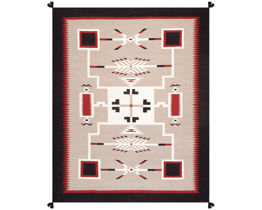 Pasargad - Tuscany Collection Flatweave Wool Area Rug in Ivory/Black, 98" x 118" (PNT-339 8x10)