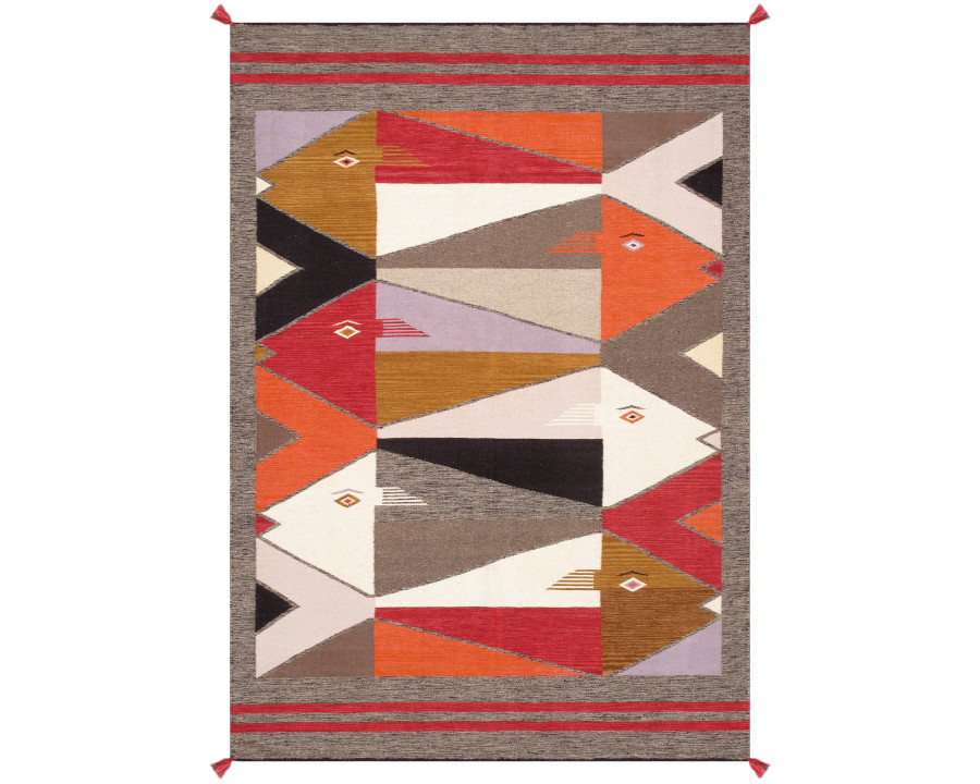 Pasargad - Tuscany Collection Flatweave Wool Area Rug in Multi, 62" x 87" (PNT-352 5x7)