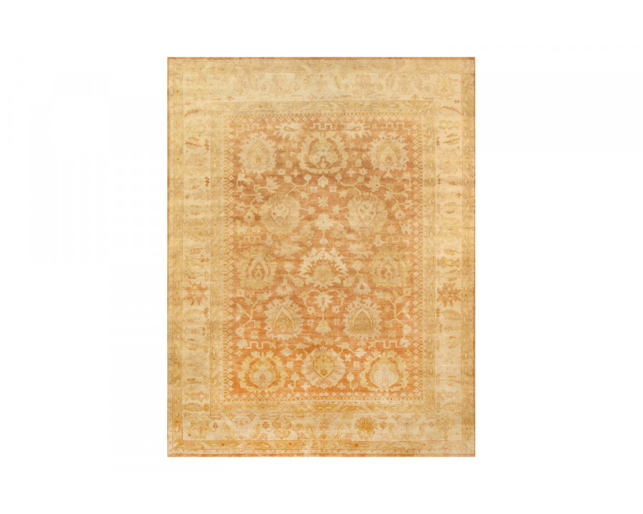 Pasargad Oushak Collection Hand-Knotted Lamb's Wool Coral Area Rug 145'' x 176'' (POJ-6 12X15)