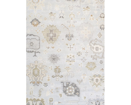 Pasargad - Oushak Collection Hand-Knotted Wool Area Rug in Blue/Gray, 93" x 118" (POK-06 8x10)