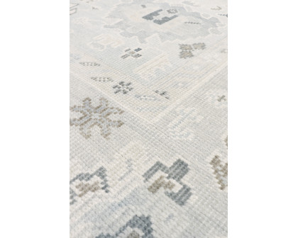 Pasargad - Oushak Collection Hand-Knotted Wool Area Rug in Blue/Gray, 93" x 118" (POK-06 8x10)