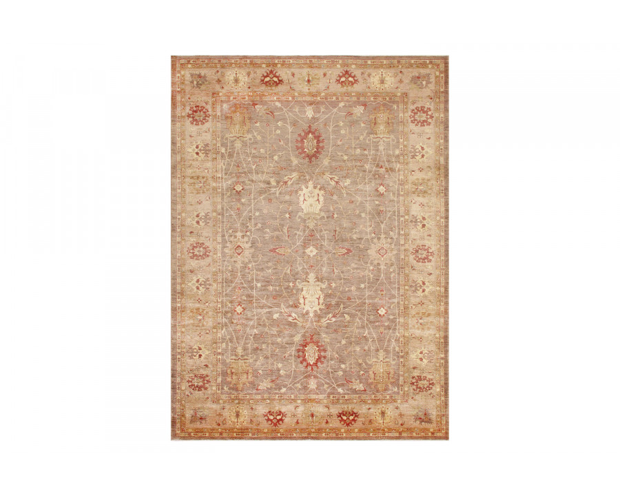 Pasargad - Farahan Collection Hand-Knotted Lamb's Wool Brown Area Rug 108'' x 150'' (POMID-32 9X13)