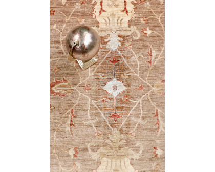 Pasargad - Farahan Collection Hand-Knotted Lamb's Wool Brown Area Rug 108'' x 150'' (POMID-32 9X13)