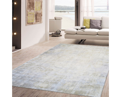 Pasargad Beverly Collection Hand-Loomed Bamboo Silk Area Rug - Silver/Brown, 120" x 168" (pop-8009 10x14)