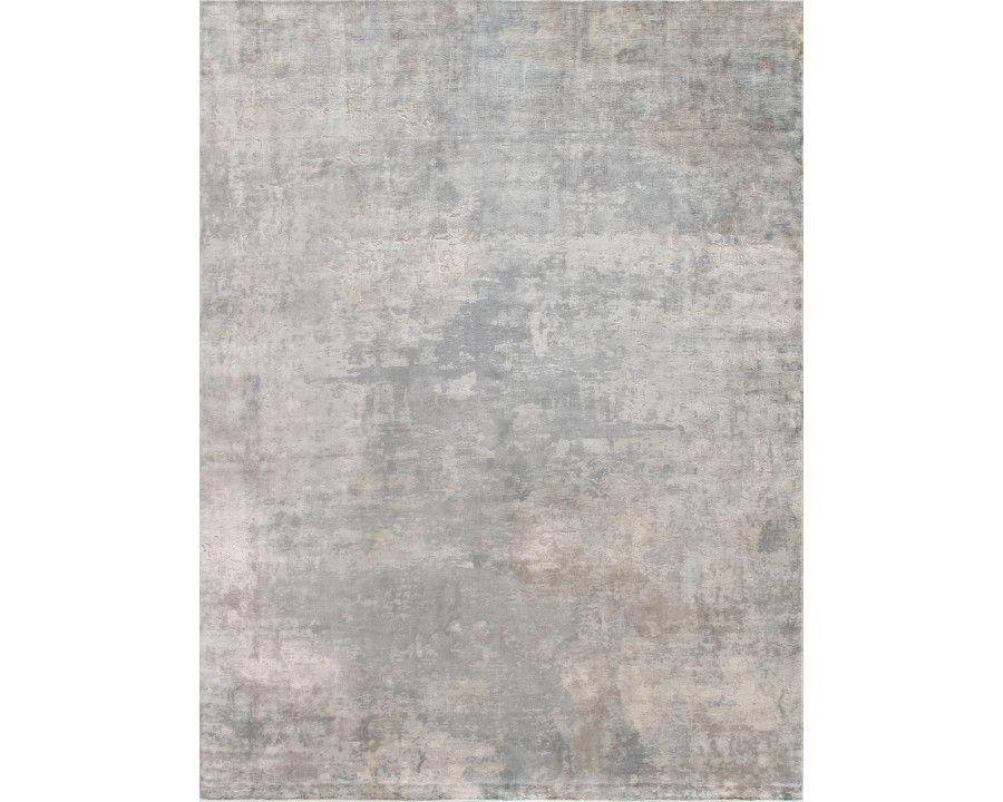 Pasargad Beverly Collection Hand-Loomed Bamboo Silk Area Rug - Silver/Blue, 144" x 180" (pop-8010 12x15)