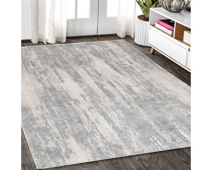 Pasargad Beverly Collection Hand-Loomed Bamboo Silk Area Rug - Gray/Ivory, 120" x 168" (pop-8145 10x14)