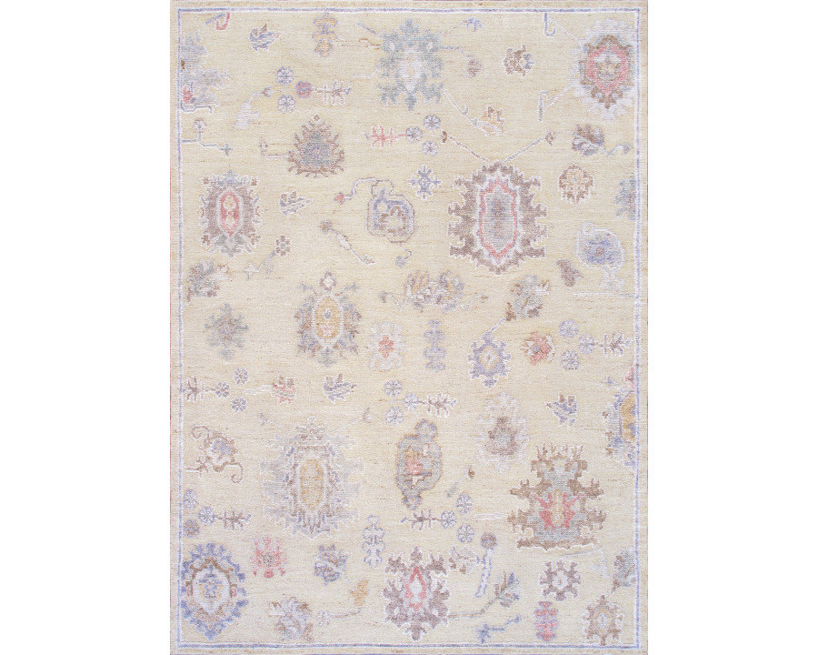 Pasargad - Oushak Collection Hand-Knotted Wool Area Rug in Gold, 111" x 147" (POS-08 9x12)