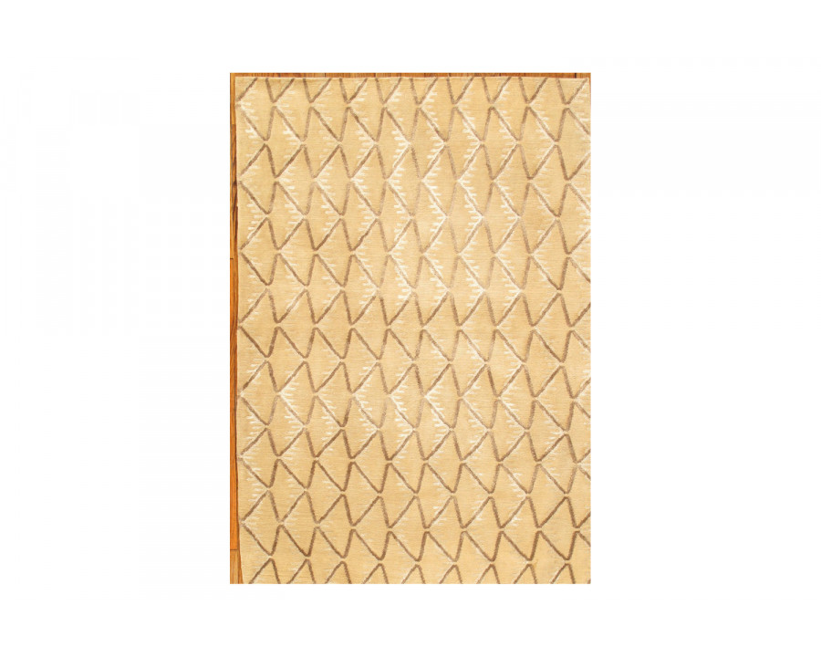 Pasargad - Modern Collection Hand-Knotted Silk and Wool Beige Area Rug 47'' x 69'' (PPC-3 4X6)