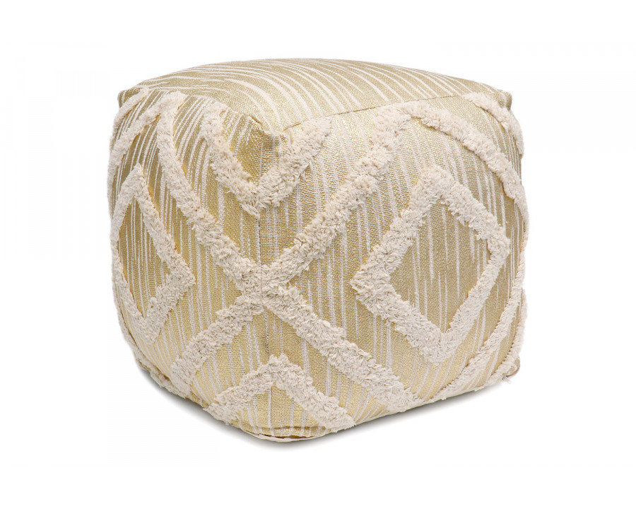 Pasargad Grandcanyon Cotton Pouf - Gold