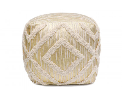 Pasargad Grandcanyon Cotton Pouf - Gold