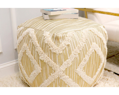 Pasargad Grandcanyon Cotton Pouf - Gold