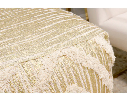 Pasargad Grandcanyon Cotton Pouf - Gold