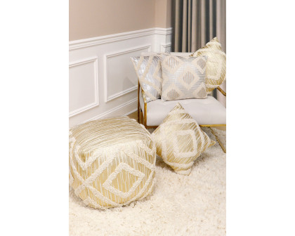 Pasargad Grandcanyon Cotton Pouf - Gold