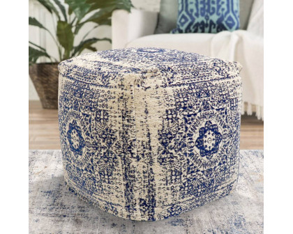 Pasargad Grand Canyon Pouf - Navy, Cotton