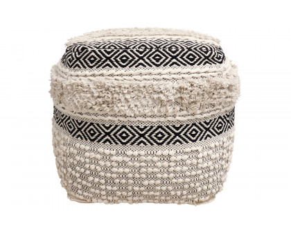 Pasargad - Grandcanyon Cotton Pouf Ivory Color