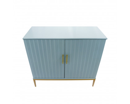 Pasargad - Edgar Metal Frame Cabinet in Aqua/Gold, Wood