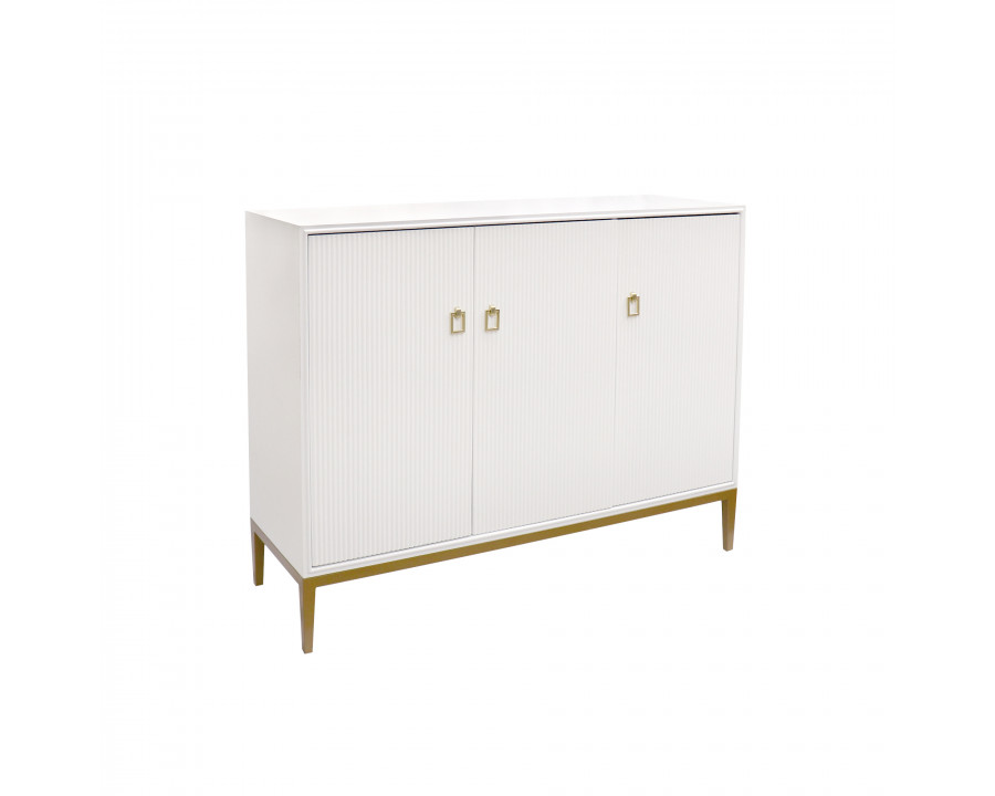 Pasargad Victoria 3 Doors Sideboard - Ivory/Bronze, Wood