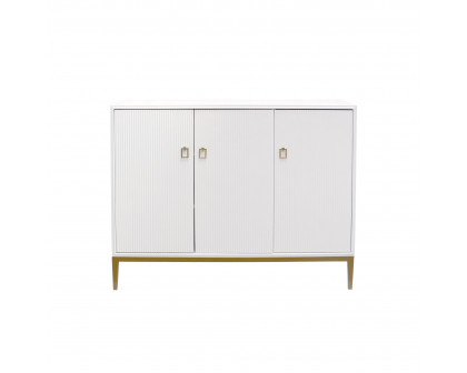 Pasargad Victoria 3 Doors Sideboard - Ivory/Bronze, Wood