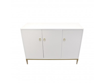 Pasargad Victoria 3 Doors Sideboard - Ivory/Bronze, Wood