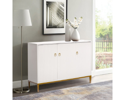 Pasargad Victoria 3 Doors Sideboard - Ivory/Bronze, Wood