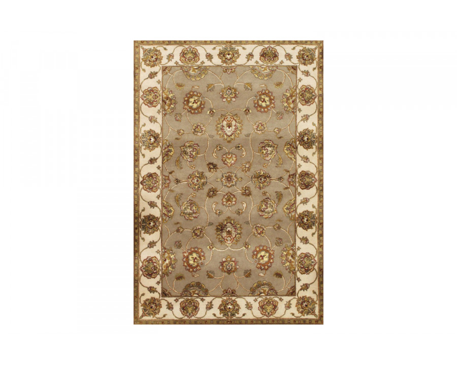 Pasargad - Agra Collection Hand-Knotted Silk and Wool Area Rug 49'' x 74'' (PPS-3 CAMEL 4X6)