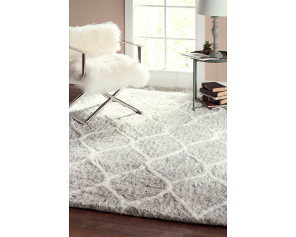 Pasargad Paris Shag Moroccan Hand-Woven Microfiber and cotton Shaggy Rug (PPSR-17071 5X8) - 60'' x 96''