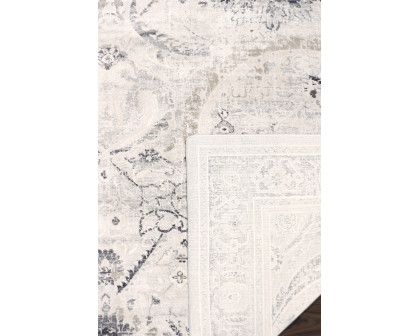 Pasargad Amadeus Collection Power Loom Polypropylene/Polyester Area Rug - Ivory/Silver, 48" x 72" (prc-1021is 4x6)