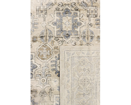 Pasargad - Amadeus Collection Power Loom Polypropylene/Polyester Area Rug in Beige/Blue, 72" x 72" (prc-1022bb s 6x6)