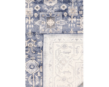 Pasargad - Amadeus Collection Power-Loomed Polypropylene/Polyester Area Rug in Blue/Ivory, 60" x 84" (prc-1022bi 5x7)