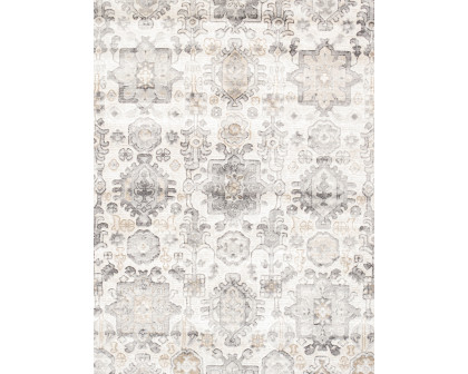 Pasargad - Amadeus Collection Power Loom Polypropylene/Polyester Area Rug in Ivory/Gray, 60" x 84" (prc-1022ig 5x7)