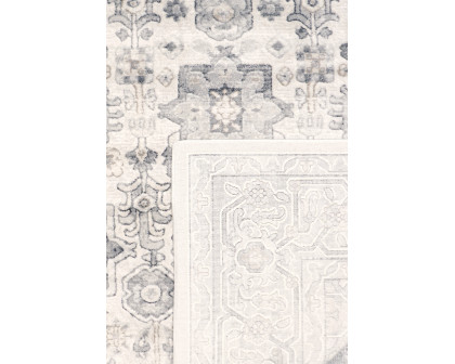 Pasargad - Amadeus Collection Power Loom Polypropylene/Polyester Area Rug in Ivory/Gray, 60" x 84" (prc-1022ig 5x7)