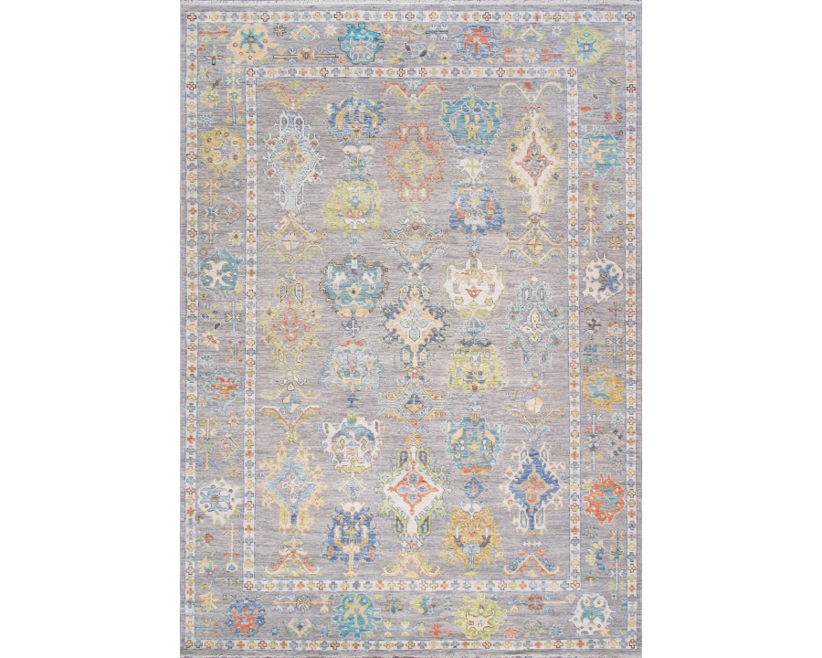 Pasargad - Oushak Collection Hand-Knotted Wool Area Rug in Gray, 119" x 169" (PRE-10031 10X14)