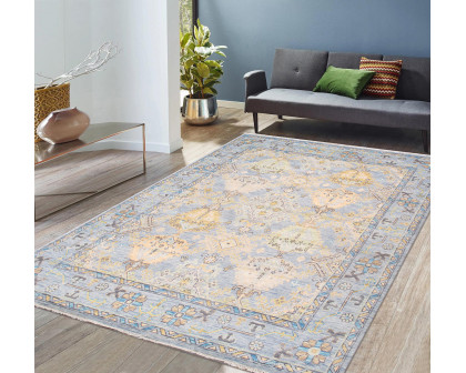 Pasargad - Oushak Collection Hand-Knotted Wool Area Rug in L. Blue, 97" x 117" (PRE-10073 8X10)