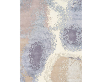 Pasargad - Modern Collection Hand-Knotted Silk/Wool Area Rug in Ivory/Blue, 109" x 146" (prj-72 9x12)