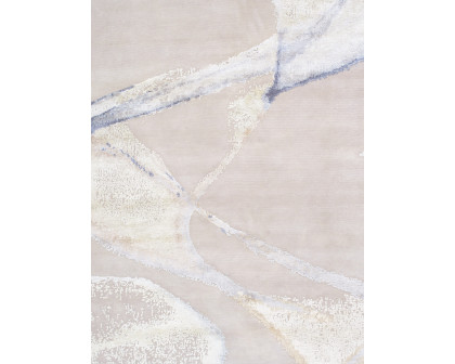 Pasargad - Modern Collection Hand-Knotted Silk/Wool Area Rug in Gray/Ivory, 122" x 172" (prj-75 10x14)