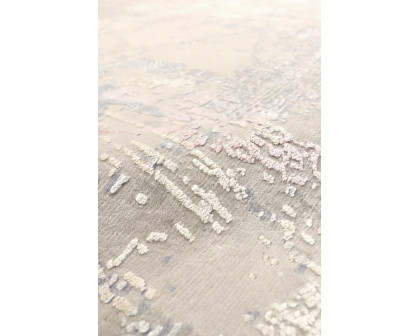 Pasargad Modern Collection Hand-Knotted Silk/Wool Area Rug - Beige/Gray, 144" x 184" (prj-8d 12x15)