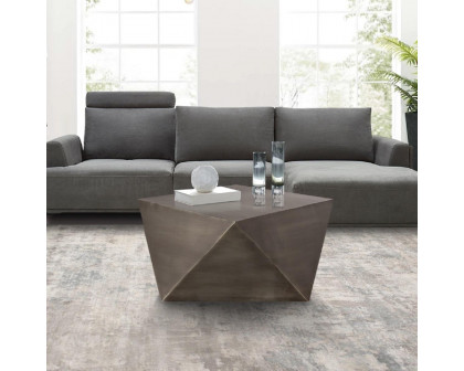 Pasargad Dimitri Square Coffee Table - Gray, Iron