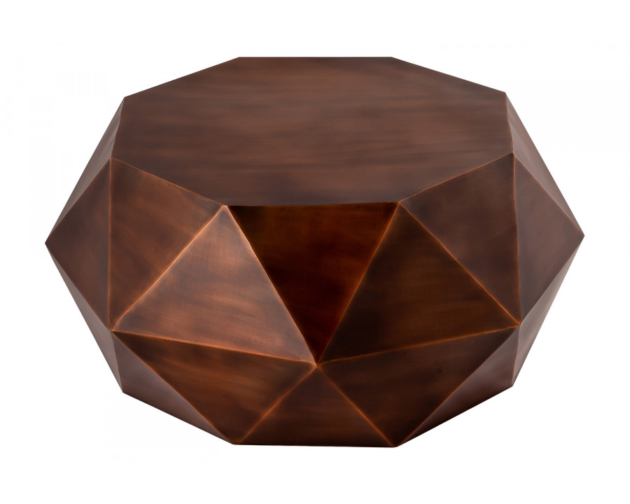 Pasargad Kronos Diamond Shape Iron Coffee Table - Copper