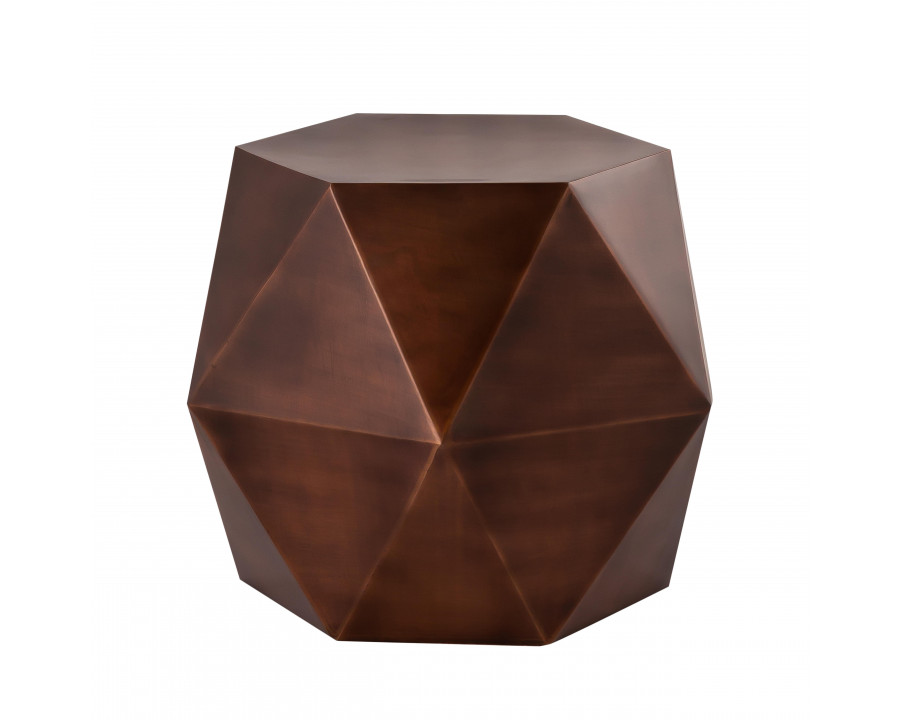 Pasargad - Lexi Hexagonal Side Table in Copper, Iron