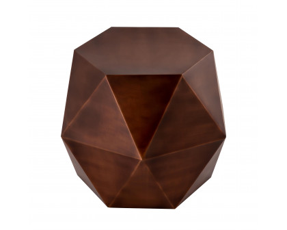 Pasargad - Lexi Hexagonal Side Table in Copper, Iron