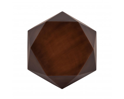 Pasargad - Lexi Hexagonal Side Table in Copper, Iron