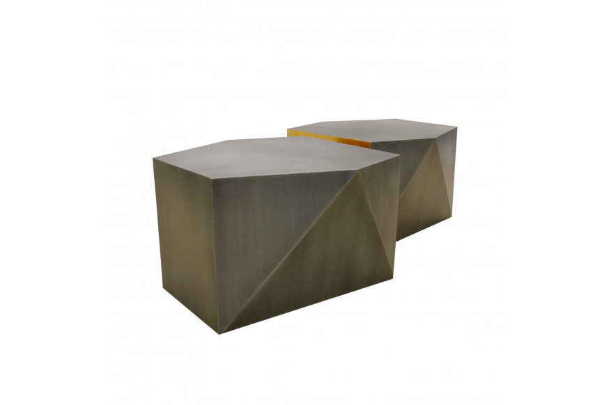 Pasargad™ Byzantine Urban Chic Hexagonal Coffee Table - Gray, Iron