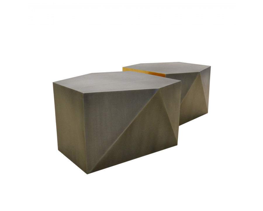 Pasargad - Byzantine Urban Chic Hexagonal Coffee Table in Gray, Iron