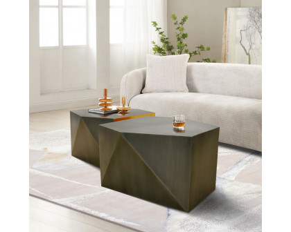 Pasargad™ Byzantine Urban Chic Hexagonal Coffee Table - Gray, Iron