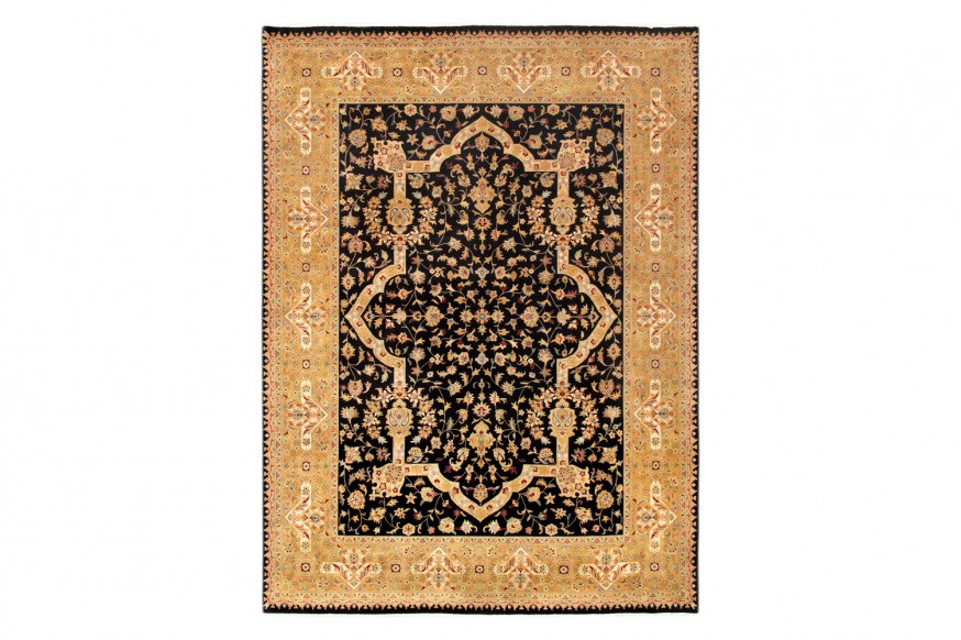 Pasargad™ Tabriz Collection Hand-Knotted Lamb's Wool Area Rug (PS-20 BLACK 9X12) - 108'' x 142''