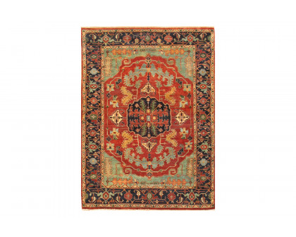 Pasargad - Serapi Collection Hand-Knotted Rust/Navy Wool Area Rug PS-30