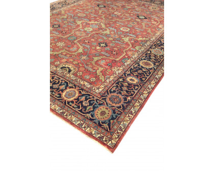 Pasargad™ Ferehan Collection Hand-Knotted Rust/Navy Wool Area Rug (PS-36 12X15) - 140'' x 178''